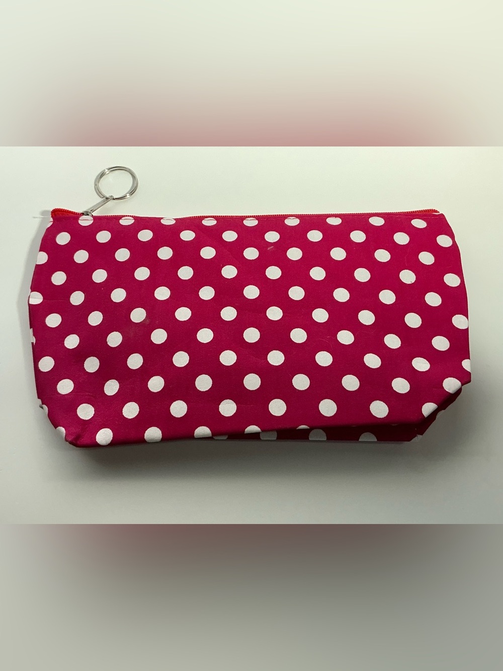 Polka Dot Zipper Pouch - Red